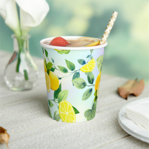 Tropical Citrus summer fresh Orange lemon Slice  Paper Cups
