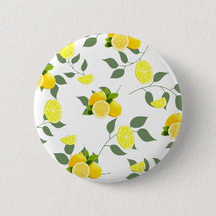 TROPICAL Citrus SUMMER FRUIT Orange lemon Slice  6 Cm Round Badge