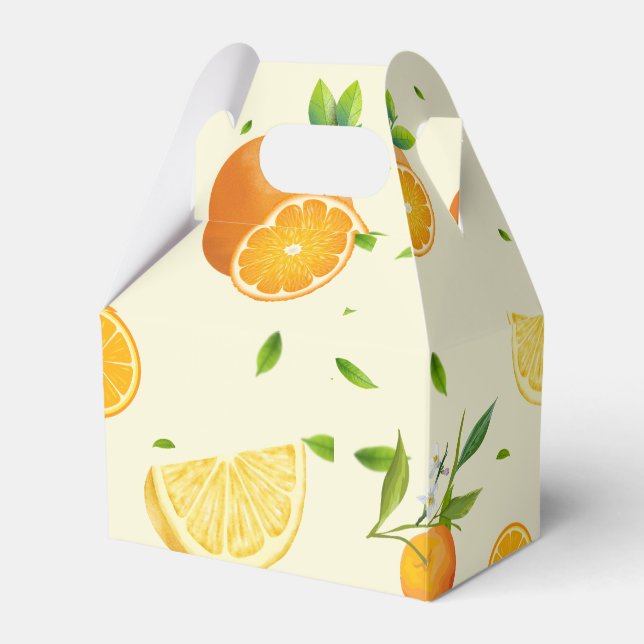 TROPICAL Citrus SUMMER FRUIT Orange lemon Slice  Favour Box (Front Side)
