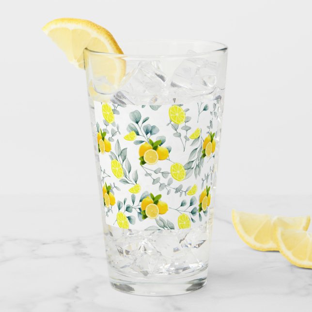 TROPICAL Citrus SUMMER FRUIT Orange lemon Slice  Glass (Front Ice)