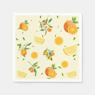 TROPICAL Citrus SUMMER FRUIT Orange lemon Slice  Napkin