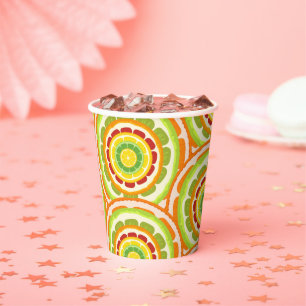 TROPICAL Citrus SUMMER FRUIT Orange lemon Slice Paper Cups