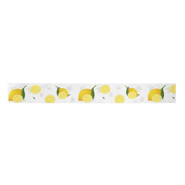 TROPICAL Citrus SUMMER FRUIT Orange lemon Slice  Satin Ribbon (Front)