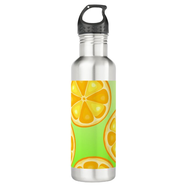 TROPICAL Citrus SUMMER FRUIT Orange lemons Slice 710 Ml Water Bottle (Front)