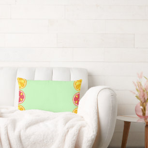TROPICAL Citrus SUMMER FRUIT Orange lemons Slice Lumbar Cushion