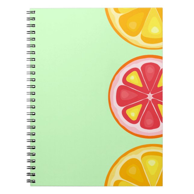 TROPICAL Citrus SUMMER FRUIT Orange lemons Slice Notebook (Front)
