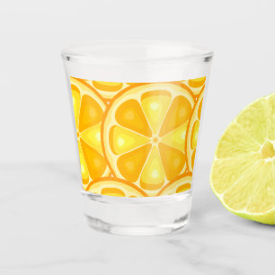 TROPICAL Citrus SUMMER FRUIT Orange lemons Slice Shot Glass