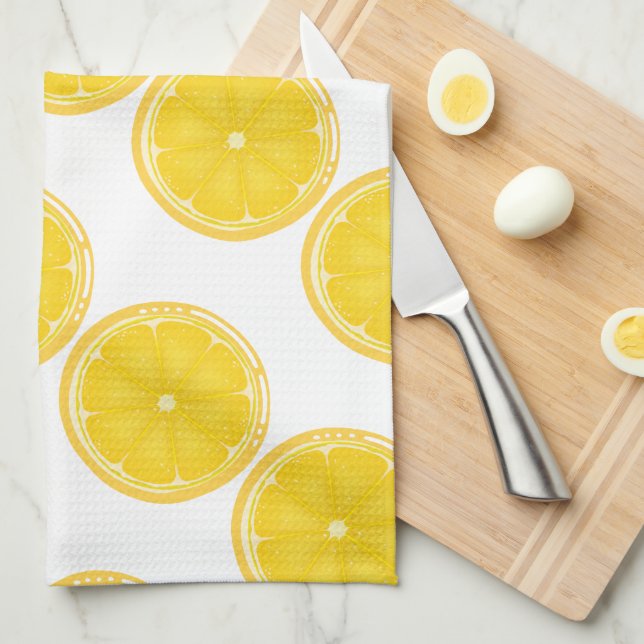 TROPICAL Citrus SUMMER FRUIT Orange lemons Slice Tea Towel (Quarter Fold)