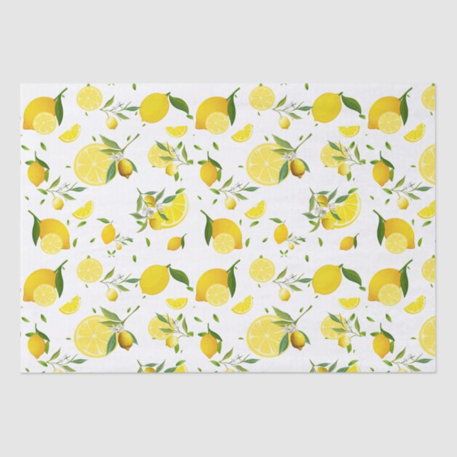 TROPICAL Citrus SUMMER FRUIT Orange lemons Slice  Tissue Paper (Front)