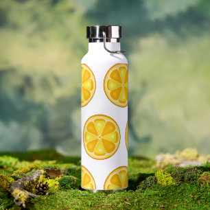 TROPICAL Citrus SUMMER FRUIT Orange lemons Slice Water Bottle