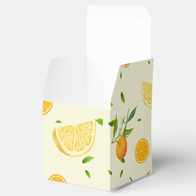 Tropical Citrus SUMMER Orange lemon Slice Favour Box (Opened)