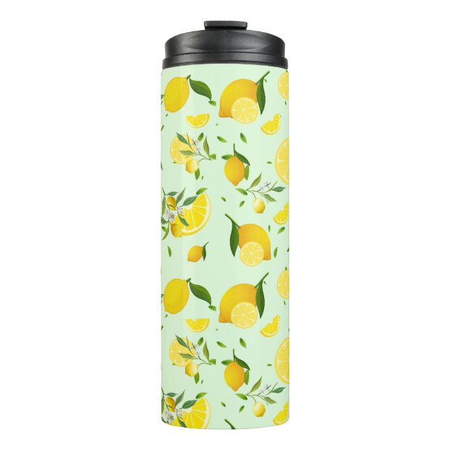 Tropical Citrus SUMMER Orange lemon Slice Thermal Tumbler (Front)