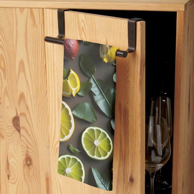 tropical citrus  tea towel (Thirds Fold)