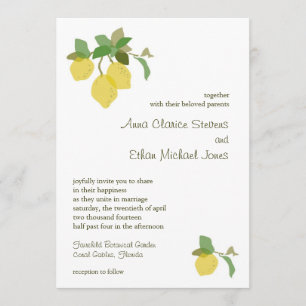 Tropical Citrus Wedding Invitation