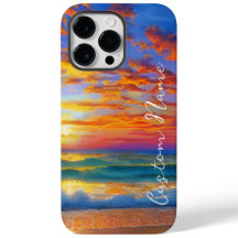 Tropical Clear Ocean Sunset with Personalised Name