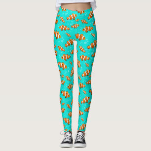 Tropical Clownfish & Bubbles Pattern Leggings
