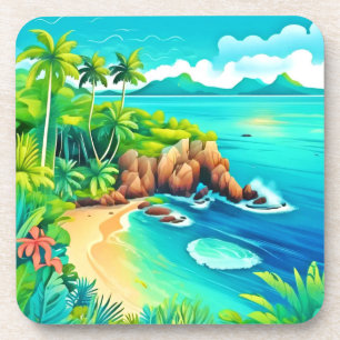Tropical Coast Bliss Design Coaster