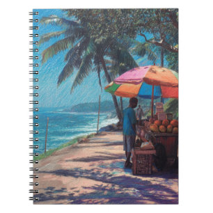 Tropical Coast Fruit Stand Pastel Art Notebook