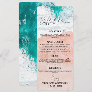 Tropical Coastal Beach Wedding Buffet Menu 