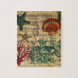 tropical coastal coral seahorse starfish jigsaw puzzle