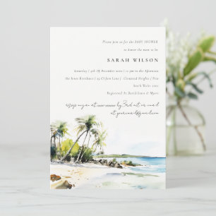 Tropical Coastal Destination Baby Shower Invitation