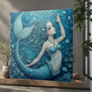 Tropical Coastal Fantasy Mermaid Luxury Decorative Ceramic Tile