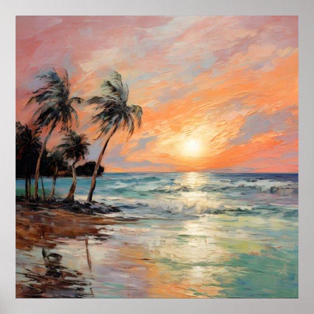 Tropical Coastal Landscape Scenery - Impressionist Poster (Front)