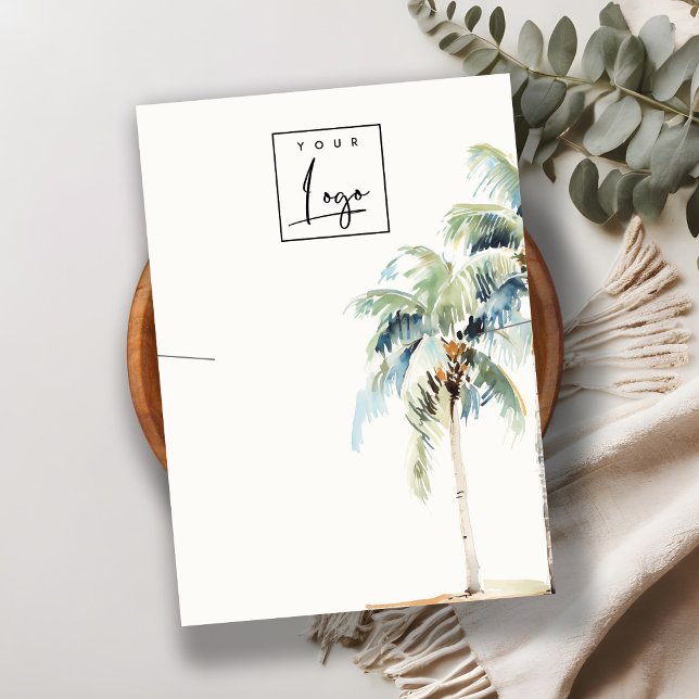 Tropical Coastal Palm Tree Necklace Display Logo Business Card (Creator Uploaded)