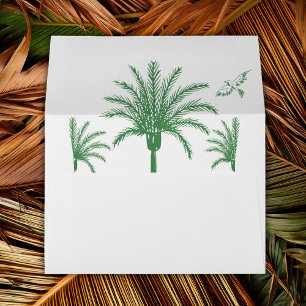 Tropical Coastal Retro Beach Destination Wedding Envelope