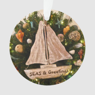 Tropical Coastal SEAS & Greetings Beach Christmas Ornament