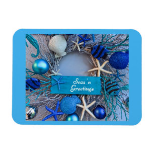 Tropical Coastal Seashell Holiday Christmas Magnet