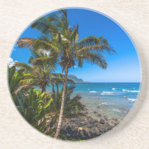 Tropical coastline coaster