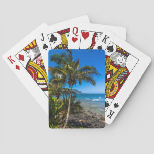Tropical coastline playing cards