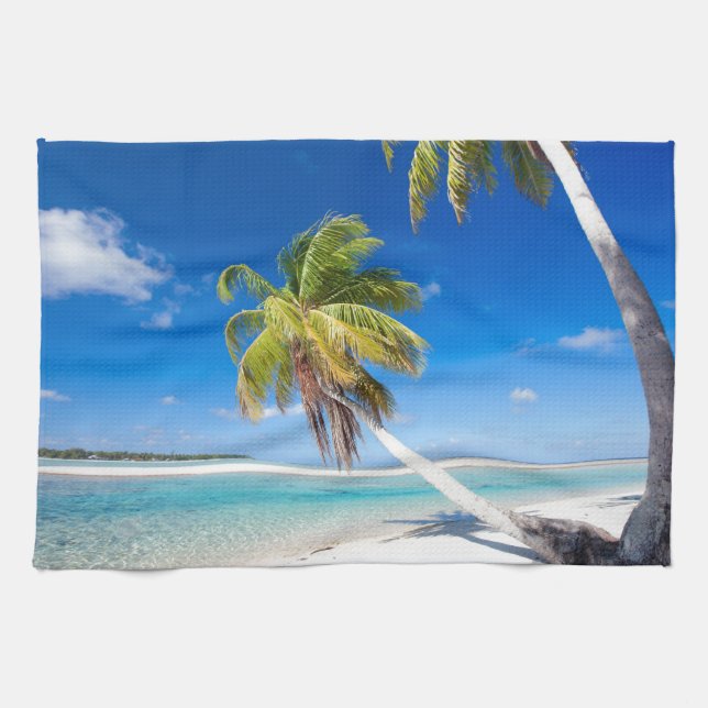 Tropical coastline tea towel (Horizontal)