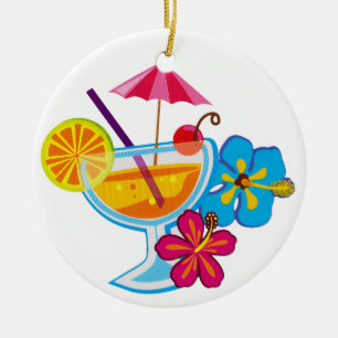 Tropical Cocktail Ceramic Ornament