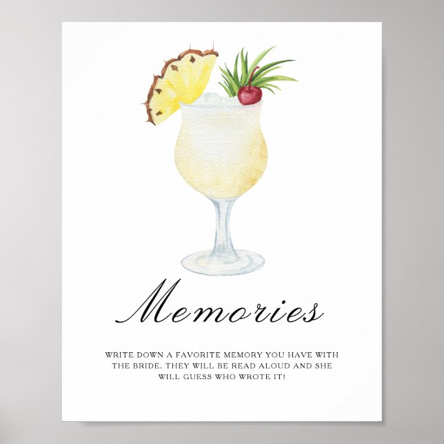 Tropical cocktail - memories with the bride poster (Front)