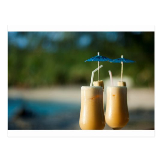 Tropical cocktails for two postcard