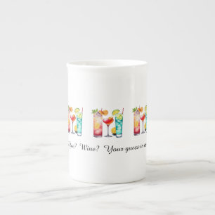 Tropical cocktails funny saying bone china mug