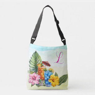 Tropical Cocktails Monogrammed Bartender Crossbody Bag