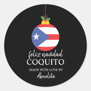Tropical Coconut Coquito Christmas Drink  Classic  Round Sticker