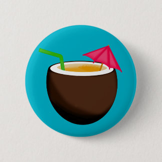 Tropical Coconut Drink 6 Cm Round Badge