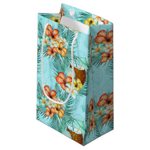 TROPICAL COCONUT DRINKS AND HIBISCUS FLOWERS SMALL GIFT BAG