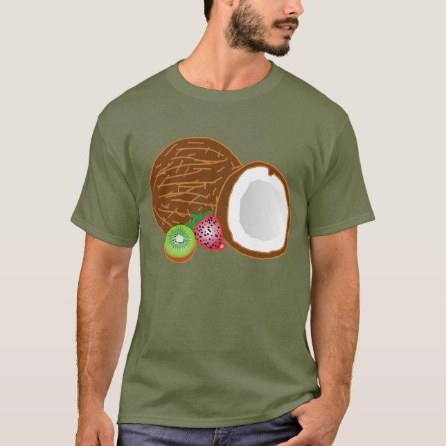 Tropical Coconut & Fruit T-Shirt (Front)