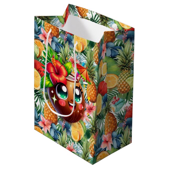 Tropical Coconut  Medium Gift Bag (Front Angled)
