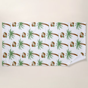 Tropical Coconut Palm Summer Paradise Beach Towel