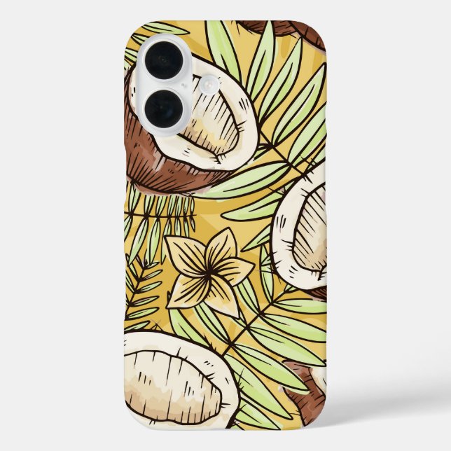 Tropical Coconut Sketch Summer Vibes Case-Mate iPhone Case (Back)