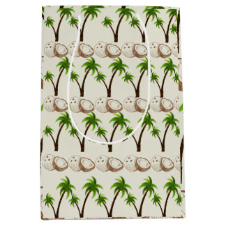 Tropical Coconut Tree Wrapping Paper Medium Gift Bag