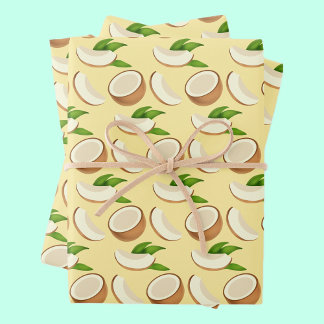 Tropical Coconuts Wrapping Paper Sheet