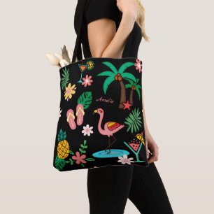 Tropical Collage w/out Your Name or Initials Tote Bag