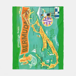 Tropical Colorful Bermuda  Fleece Blanket